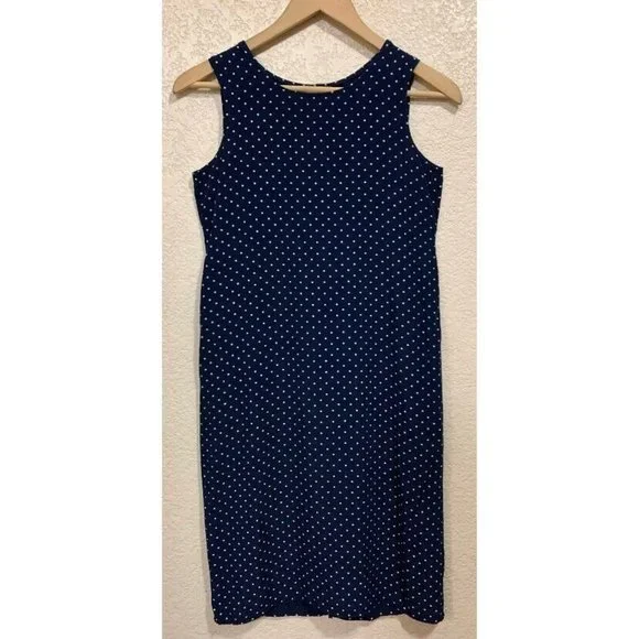 Vintage Dresses | Disorderly Kids Vintage 80s Blue Navy Polka Dot Mini Dress | Color: Blue/White | Size: Xsj | Leslisshop's Closet